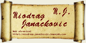 Miodrag Janaćković vizit kartica
